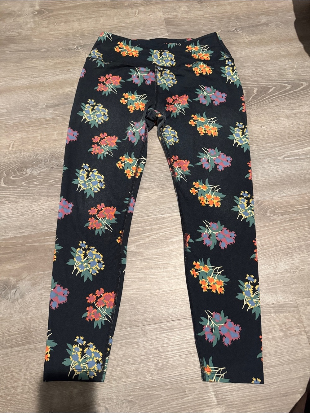 Black Floral Print Leggings